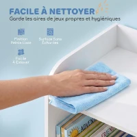 AIYAPLAY Meuble rangement enfant, bibliothèque enfants avec 8 compartiments et étagère supérieure, 104 x 29 x 101,5 cm, blanc(m-7)