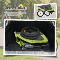 PawHut 2-in-1 Hundeanhänger für Fahrrad Faltbarer Hundebuggy für kleine & mittelgroße Hunde bis 20 kg, Grün(m-6)