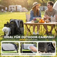 PawHut Hundebox erweiterbar Transportbox Hund mit 5 Taschen reflektierendem Streifen für Hunde bis 10 kg 33,5x28x42cm Hellgrau(m-6)