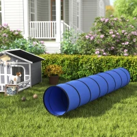 PawHut Dog Tunnel, 300 x 50 cm, Foldable Play Tunnel with 4 Pegs and Bag, Tear-Resistant Outdoor Dog Agility Equipment, Blue(m-10)