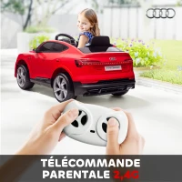 HOMCOM Voiture électrique enfants sous Licence Audi e-tron Sportback, véhicule électrique 12V Max. 5 Km/h avec télécommande 2,4G, phares LED, musique, klaxon, port USB, MP3, rouge(m-5)