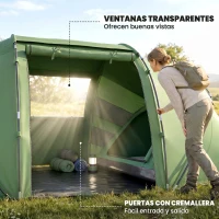 Outsunny Tienda de Campaña Familiar para 4 Personas con 2 Habitaciones y Bolsa de Transporte 430x240x170 cm Verde(m-5)