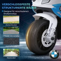 HOMCOM Elektryczny motocykl dla dzieci BMW S1000RR 6V z reflektorem i muzyką 2,5 km/h dla dzieci 18–36 miesięcy Niebieski(m-6)