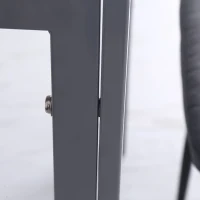 HOMCOM Vierkante Eettafel Keukentafel Glazen Tafel, Glasblad, Compact Ontwerp, Grijs(m-9)