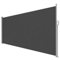 Outsunny Paravan Lateral Retractabil Impermeabil și UV50+, din Aluminiu, Oțel și Poliester, 420x185 cm, Gri Închis(m-1)