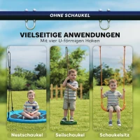 AIYAPLAY Schaukelgestell Stahl Schaukelgerüst bis 150 kg für Nestschaukel Kinderschaukel Kletterleiter, 260 x 160 x 178 cm, Blau(m-5)
