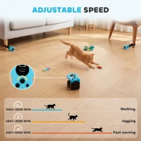 PawHut Interactive Cat Toy for Indoor Kittens & Adult with Adjustable Speed, DIY Track & Mouse Sound(m-6)