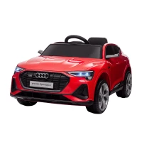 HOMCOM Elektrische elektrische kinderauto, tot 5 km/u, met veiligheidsgordel, afstandsbediening, koplampen, muziekfunctie, rood(m-11)