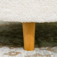 HOMCOM Hocker Polsterhocker, Teddyfleece, versteckter Stauraum, umkehrbarer Deckel, 56 cm x 56 cm x 42 cm, Weiß(m-8)