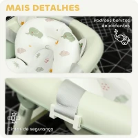 AIYAPLAY Banheira Dobrável Bebé com Almofada de Banho Suporte Orifício de Drenagem e de Chuveiro 86x53x25,5 cm Verde(m-7)