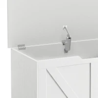 HOMCOM Baúl de Almacenaje 100L con Bisagra de Seguridad Asa con Recorte en U para Recibidor Salón 80x40x45 cm Blanco(m-10)
