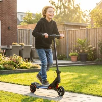 SPORTNOW Electric Scooter for Kids, Foldable E Scooter for Age Age 6+ with LED Display, RGB lights, Up to 16km/h, Black(m-10)