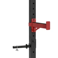 SPORTNOW Power Tower Multifonction Charge 500 kg Largeur Réglable, Barre de Traction, Rack de Squat, 176x106x212cm, Rouge(m-8)