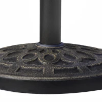 Outsunny Pied de parasol, socle parasol extérieur en résine 12 kg, pour mât de Ø 38/48 mm, Ø 44 x 34H cm, bronze(m-12)