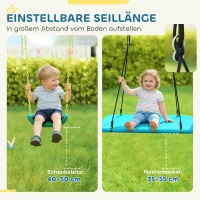 AIYAPLAY 5-in-1 Schaukelgestell mit verstellbarer Nestschaukel Turnringe Doppelsitzer Klettergerüst für 3-8 Jahre 440x175x203 cm(m-6)