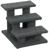 PawHut Escada para Gato 3 Degraus Escada para Animal Escada para Gato Escada para Pet 45 x 35 x 34 cm Cinza(m-7)