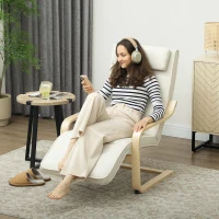 HOMCOM Fotoliu de Relaxare Încălzit și cu Masaj, cu Suport pentru Picioare Reglabil și Telecomandă, 67x95x101 cm, Crem(m-2)