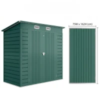 Outsunny 3.7 x 7.9ft Galvanised Steel Shed, with Latched Door and Padlock - Green(m-3)