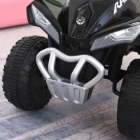 HOMCOM Mini Quad per Bambini 18-36 Mesi a Spinta Manuale con Musiche Integrate e Ampia Impugnatura in PP e Metallo, Nero(m-9)