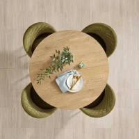 HOMCOM 80cm Industrial Round Dining Table - White Oak(m-8)