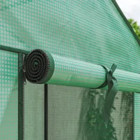 Outsunny Mini Serra da Giardino con Copertura in PE, 3 Ripiani e Porta Avvolgibile, 59x39x127cm, Verde(m-9)