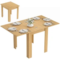HOMCOM Uitschuifbare Eettafel 70/140 x 80 cm Moderne Eettafel voor 4–6 Personen Ruimtebesparend voor Keuken en Eetkamer(m-11)