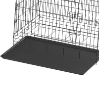PawHut 35"(90 cm) Car Dog Crate Medium Large Collapsible Slanted Travel Dog Cage with Tray for Car Boot(m-11)