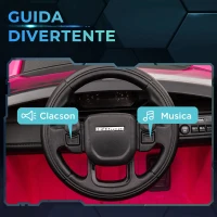 AIYAPLAY Auto Elettrica Bambini a Licenza Land Rover Discovery con Fari, Clacson e Cintura, in Plastica e Metallo,106x65.5x51 cm, Rosa(m-5)