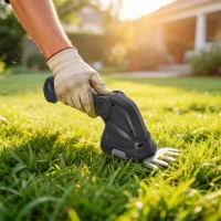 Outsunny 2-in-1 Elektrischer Hecken & Strauchschere mit 2 x 7,2V Wiederaufladbaren 2,0 Ah Akku, 2 Austauschbaren Klingen Schwarz(m-9)
