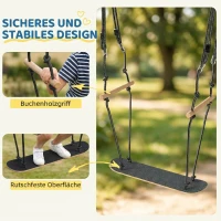 AIYAPLAY Skateboard Schaukel Kinderschaukel mit verstellbarer Höhe, rutschfestem Brett, wetterfestem Seil, Griffen Schwarz(m-5)