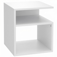 HOMCOM Table d'Appoint, Table Basse Moderne 3 Niveaux avec Étagères Ouvertes, pour Salon, Chambre ou Bureau, Blanc