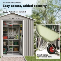 Outsunny 6.5 x 3.5ft Metal Garden Storage Shed - Light Grey(m-5)