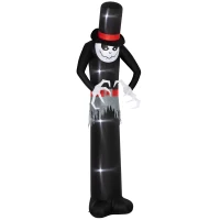 Outsunny Halloween-Dekoration 3 m riesiger Sensenmann mit LED-Beleuchtung für Outdoor, IP44(m-11)