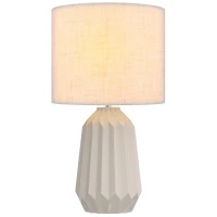 HOMCOM Tafellamp, nachtlamp met linnen kap, tuimelschakelaar, bureaulamp, 22 x 22 x 39 cm, beige(m-11)