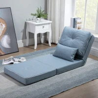 HOMCOM Bodensessel Klappmatratze Schlafmatte, 2-in-1-Design, abnehmbares Kissen, 60 x 80 x 56 cm, Himmelblau(m-9)