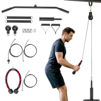 SPORTNOW Fitness Latzug Gym Fitnesssgeräte  Kabelzug Pulley System Arm Krafttraining für Zuhause(m-1)