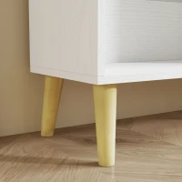 HOMCOM Bibliothèque à 3 Niveaux avec 10 Compartiments, Étagère de Rangement avec Pieds en Bois Massif, Effet Bois Blanc(m-10)