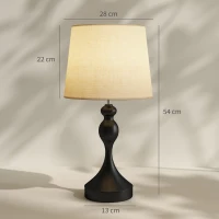 HOMCOM Set of Two Three-Colour Lamps, with USB Ports - Black/Beige(m-3)