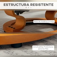 HOMCOM Sillón de relax reclinable con reposapiés, giratorio, marco de madera, revestimiento sintético crema(m-7)