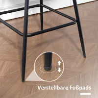 HOMCOM Set van 2 barkrukken – 68 cm draaibaar met rugleuning, geschikt voor kookeiland, eetkamer, zwart(m-8)