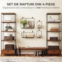 HOMCOM rafturi suspendate perete, rafturi decorative moderne(m-5)