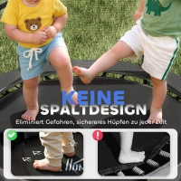HOMCOM Trampolin für Kinder, Ø140 cm, mit Sicherheitsnetz, für innen und außen, Stahl, Kunststoff, belastbar bis 50 kg, Schwarz(m-5)