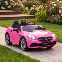 AIYAPLAY Voiture électrique enfants licence Mercedes SLC 300 12V V. Max. 5 Km/h effets sonores lumineux télécommande rose(m-2)