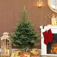 HOMCOM Árbol de Navidad Artificial 150 cm con 492 Ramas y Soporte Metálico Plegable Fácil Montaje para Salón Interior Verde(m-10)