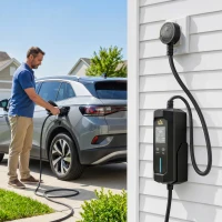 HOMCOM EV Charger Type 2 to 3 Pin Plug, 10 m, 2.8 kW, 6-13 A, Electric Car Charger Type 2 Charging Cable w/ 1-12 h Time Delay(m-2)