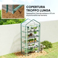 Outsunny Serra a Casetta a 5 Livelli con Ingresso Avvolgibile, in Acciaio e Polietilene, 90x49x193 cm, Trasparente(m-8)