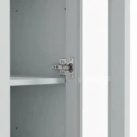 HOMCOM Tall Bathroom Storage Cabinet, 6-Tier Slim Bathroom Cabinet with Adjustable Shelf, 4 Soft-Close Doors, Dusty Blue(m-13)