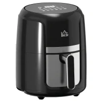 HOMCOM Heißluftfritteuse 4L, 12 Programme, 80-200° C Temperatur, Antihaftbeschichtung, Schwarz(m-1)