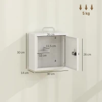 HOMCOM Armadietto medicinali da parete con serratura a combinazione e 2 livelli, bianco(m-3)