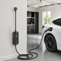 HOMCOM EV Charger Type 2 to 3 Pin Plug, 10 m, 2.8 kW, 6-13 A, Electric Car Charger Type 2 Charging Cable w/ 1-12 h Time Delay(m-9)